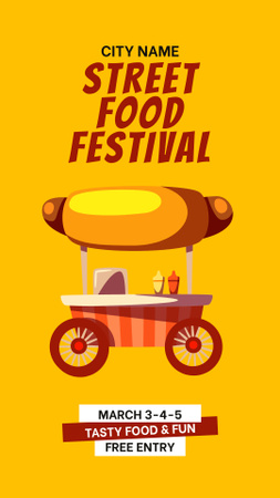 Street Food Festival Ad with Hot Dog Instagram Story Design Template