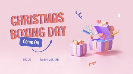 Plantilla de diseño de anuncio del evento de navidad con regalos FB event cover 