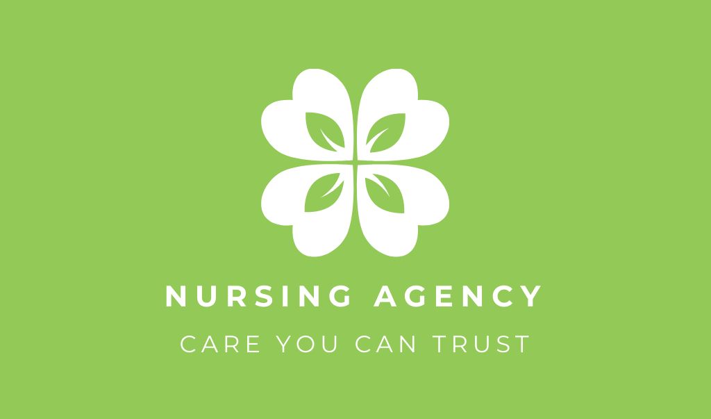 Compassionate Nursing Agency Service Offer Business card Modelo de Design