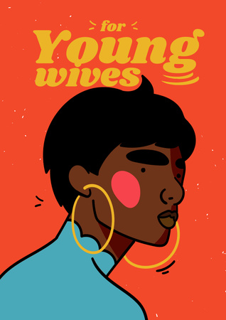 kreatív portré a nő stílusos fülbevalók Poster tervezősablon