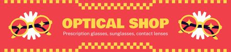 Venda de óculos brilhantes em loja óptica Ebay Store Billboard Modelo de Design