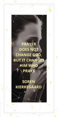 Religion Quote with Woman Praying Graphic Design Template