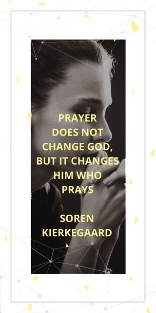 Religion Quote with Woman Praying Graphic Πρότυπο σχεδίασης