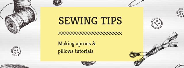 Ontwerpsjabloon van Facebook cover van Illustration of Threads for Sewing