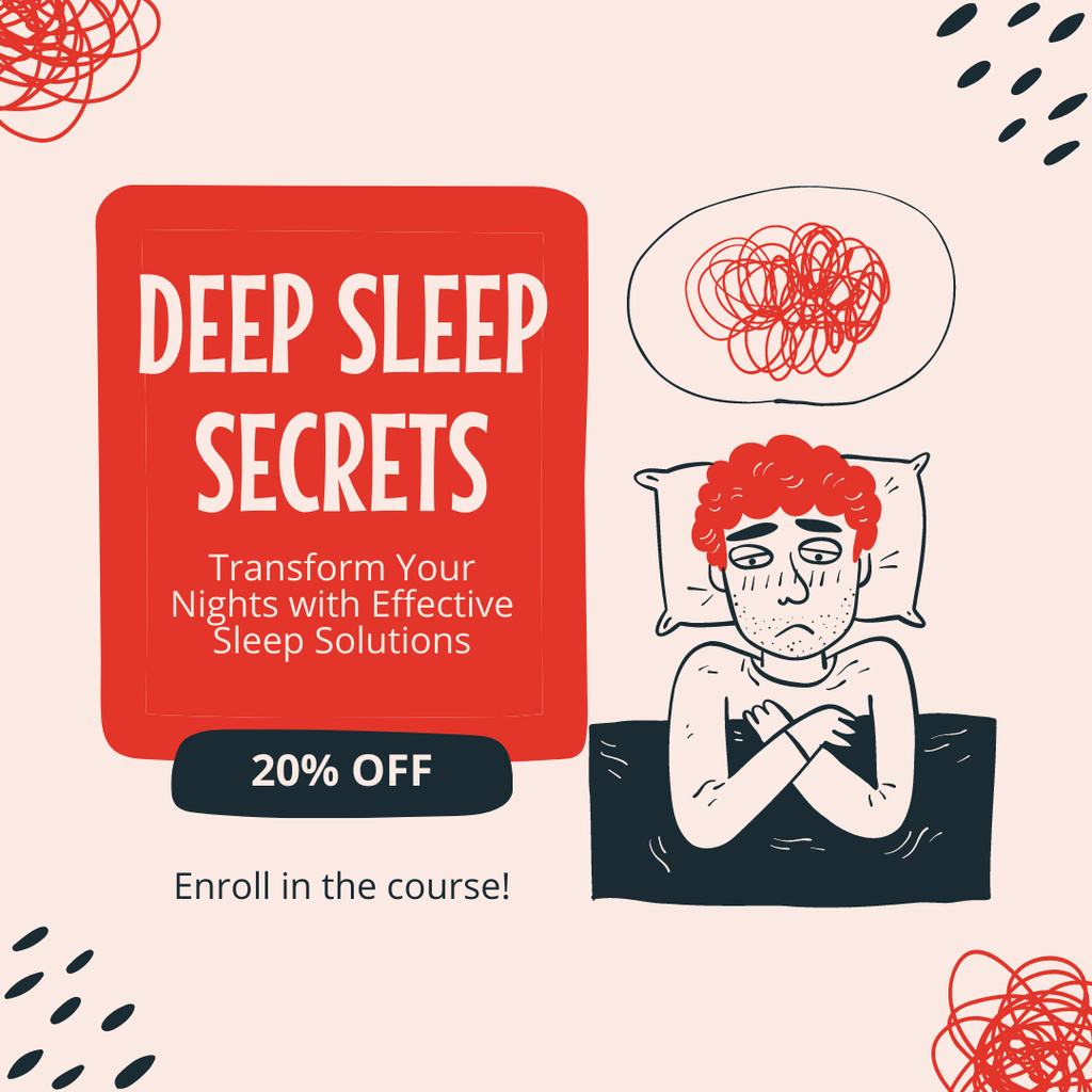 Deep Sleep Secrets for Mental Health Instagram tervezősablon