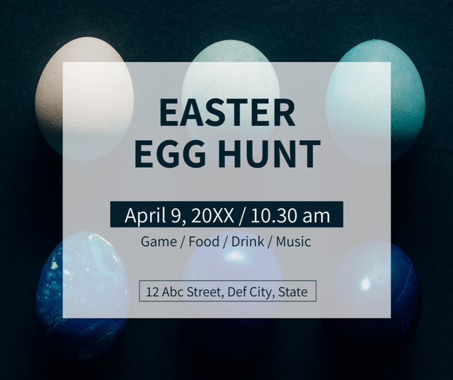 Ontwerpsjabloon van Facebook van Easter Egg Hunt Advertisement