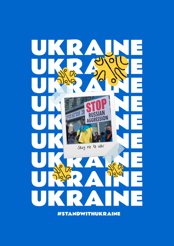 Designvorlage Stop Russian Aggression against Ukraine für Poster