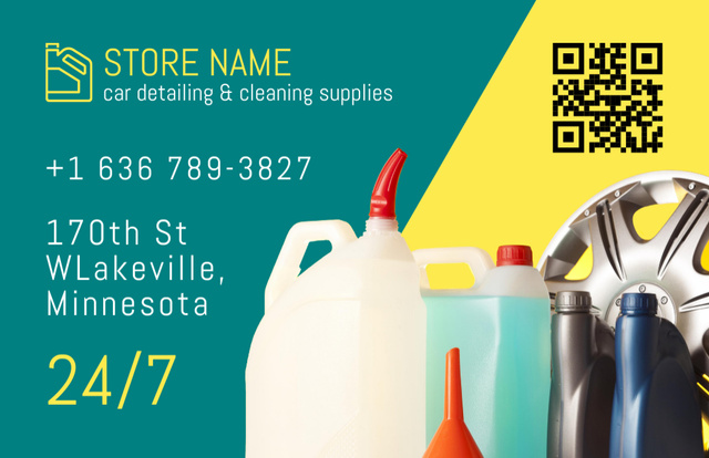 Sale of Car Detailing and Cleaning Supplies Business Card 85x55mmデザインテンプレート