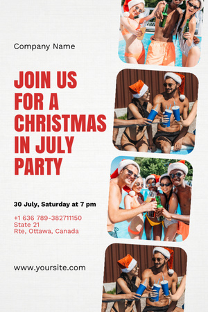Designvorlage Christmas Party in July by Pool für Flyer 4x6in