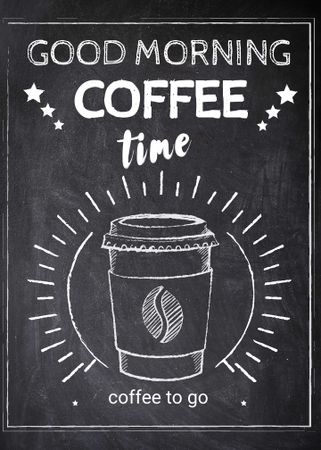 Plantilla de diseño de Coffee time chalk advertisement Invitation 
