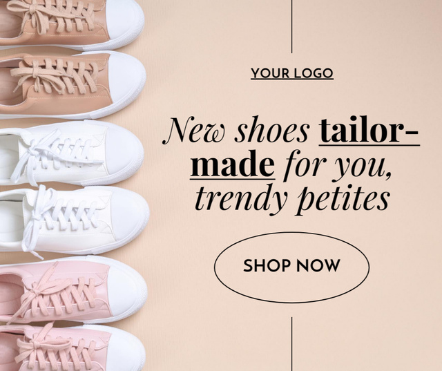 Platilla de diseño Offer of Trendy Shoes for Petites Facebook