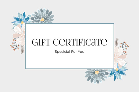 Ontwerpsjabloon van Gift Certificate van Special Gift Voucher Offer with Flowers