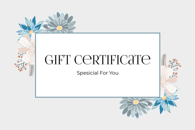 Special Gift Voucher Offer with Flowers Gift Certificate tervezősablon