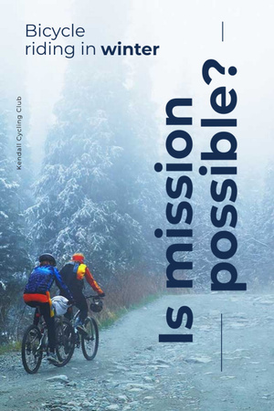 Ontwerpsjabloon van Tumblr van fietsen in de winter