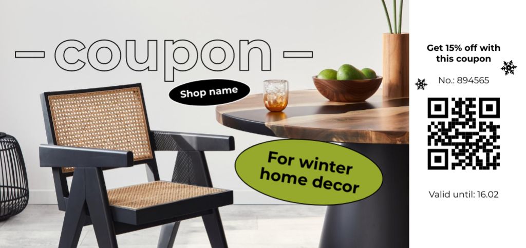 Sale Offer on Home Decor Coupon Din Large Design Template