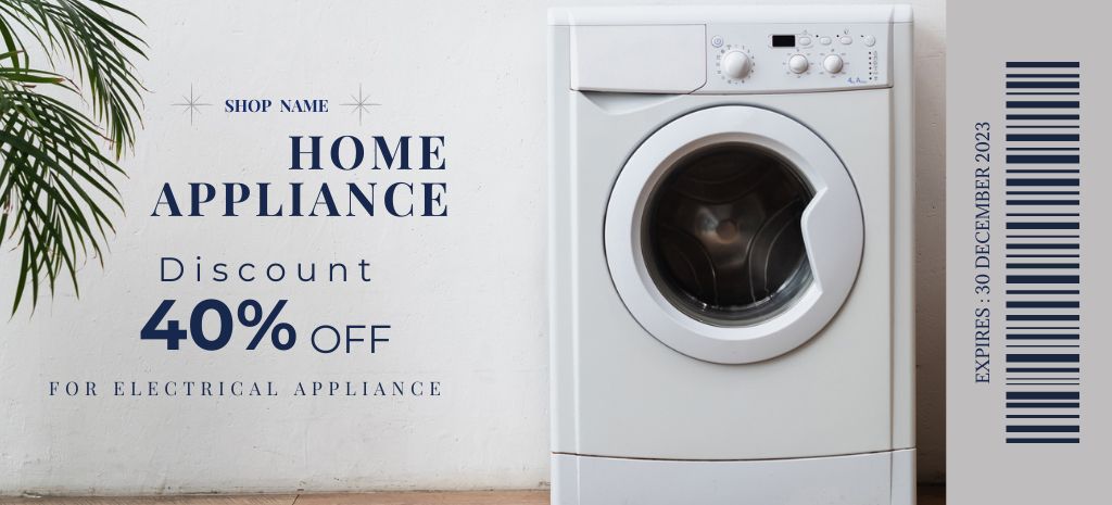 Discount Offer on Electrical Appliances for Home Coupon 3.75x8.25in Πρότυπο σχεδίασης