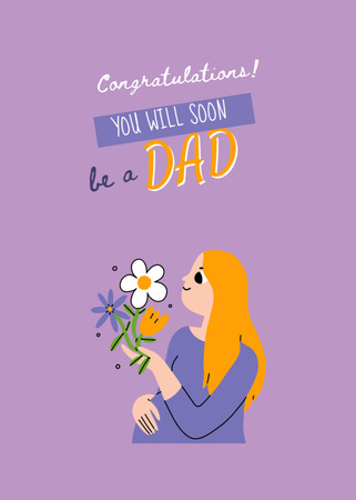 Greeting to a Father to Be Postcard 5x7in Vertical Design Template