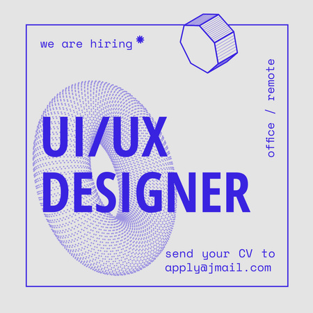 Platilla de diseño UI and UX Designers Hiring Retro Style Instagram