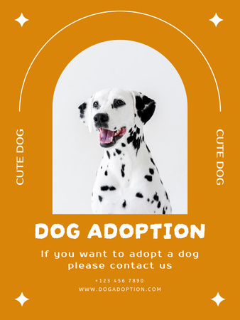 Dog Adoption Ad with Cute Dalmatian Poster 36x48in Design Template