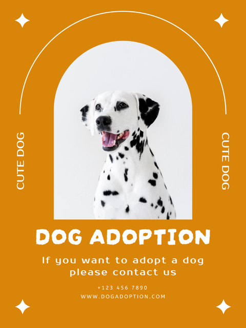 Designvorlage Dog Adoption with Dalmatian in Yellow für Poster 36x48in