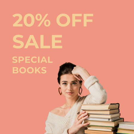Books Sale Discount Offer Instagram Design Template