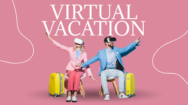 Modèle de visuel Vacation In VR Glasses - Youtube Thumbnail