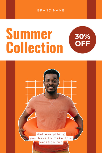 Summer Collection Sale Ad on Orange Pinterest Design Template