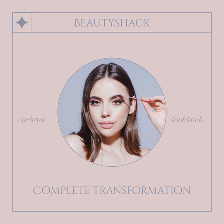 Beauty Goods Sale Ad with Attractive Young Woman Instagram Design Template