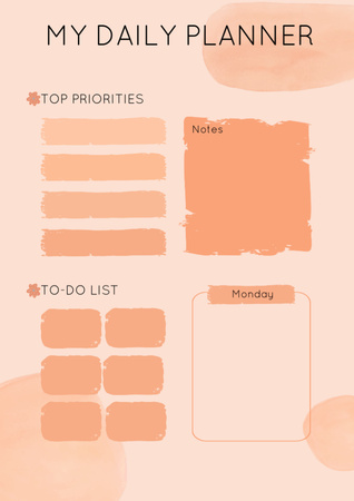Minimalist Daily Planner in Pink Schedule Planner Design Template