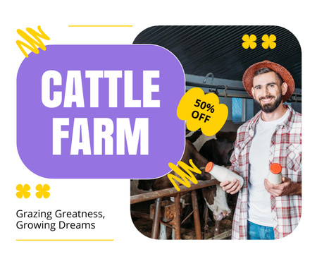 Discounts on Products from Cattle Farm Facebook Design Template