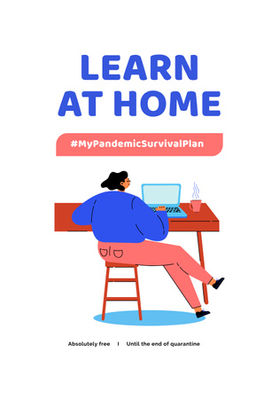 Learning at Home During Pandemic Poster 28x40in Πρότυπο σχεδίασης