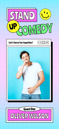 Stand-up Comedy Show Ad with Laughing Man Snapchat Geofilter Design Template