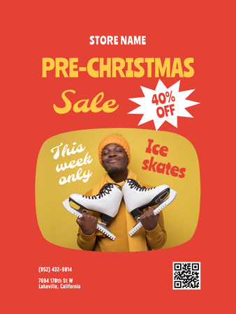 Προ-χριστουγεννιάτικη ανακοίνωση εκπτώσεων Poster 36x48in Πρότυπο σχεδίασης