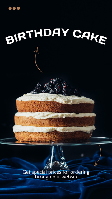 Birthday Cake with Blackberry Instagram Story Design Template
