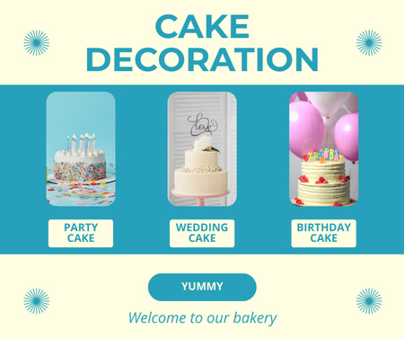 Decoration of Cakes for Your Events Facebook Design Template