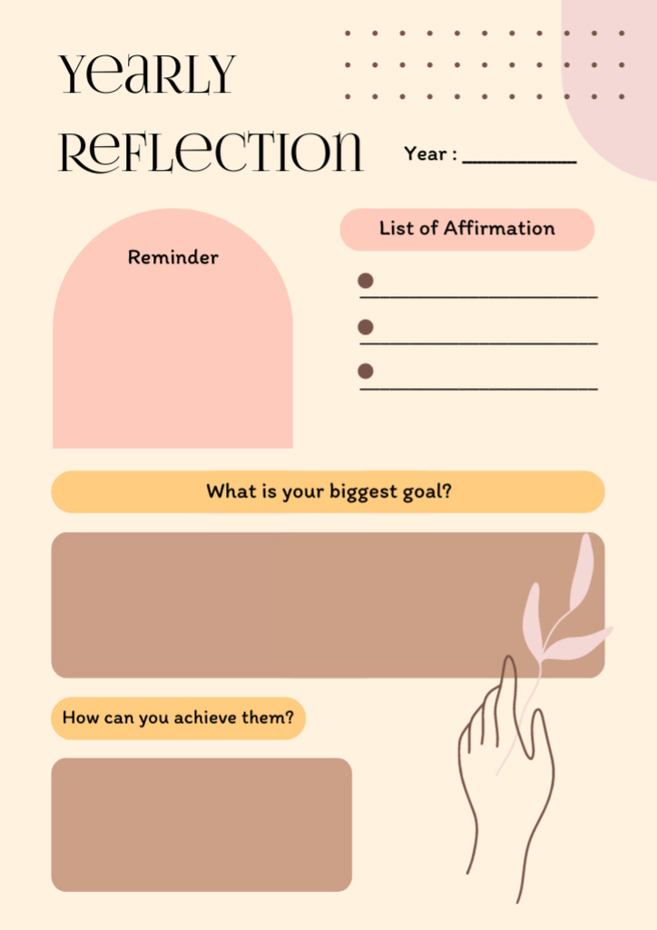 Women's Yearly Reflection Schedule Planner tervezősablon