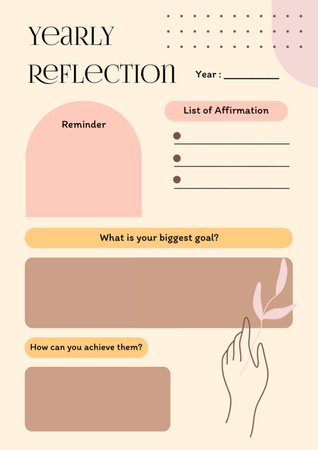 Women's Yearly Reflection Schedule Planner Design Template