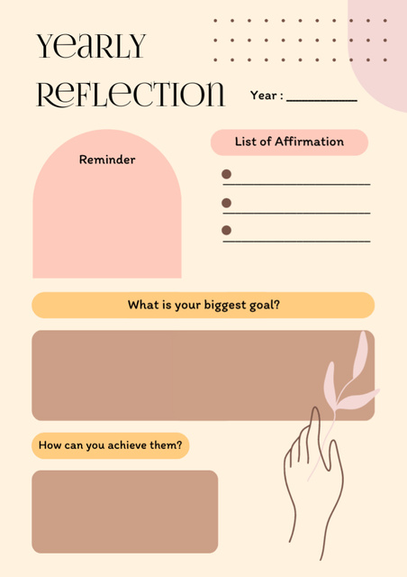 Women's Yearly Reflection Schedule Planner Design Template