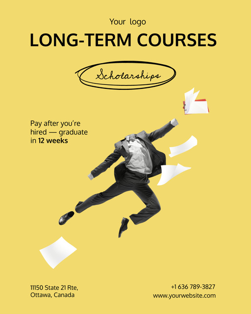 Long-Term Courses Offer Poster 16x20in tervezősablon