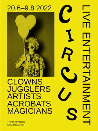 Modèle de visuel Circus Show Announcement with Funny Clown - Poster US
