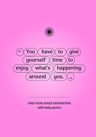 Inspirational Words on Pink Pattern Poster A3 – шаблон для дизайна
