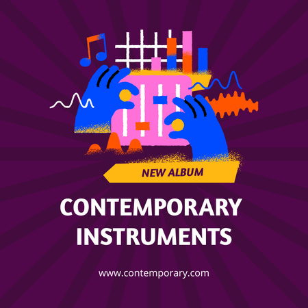 Contemporary Instruments Album Cover Šablona návrhu