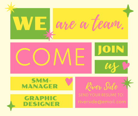Graphic Designer and Smm Manager Vacancy Ad Facebookデザインテンプレート
