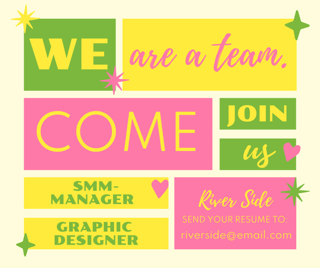 Graphic Designer and Smm Manager Vacancy Ad Facebook Πρότυπο σχεδίασης
