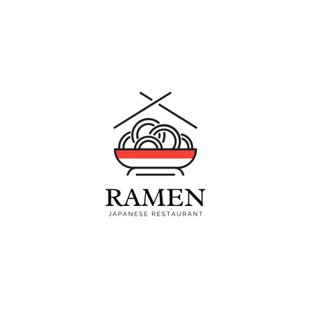 Platilla de diseño Asian Restaurant Advertisement Logo 1080x1080px