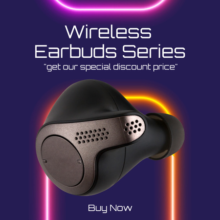 Ontwerpsjabloon van Instagram AD van Purchase Suggestion Wireless Earbuds Series