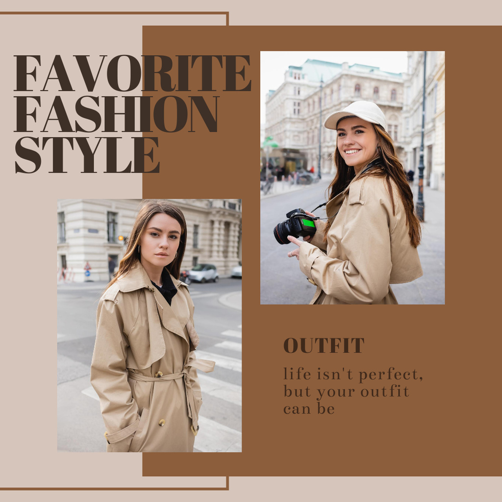 Template di design Favorite Fashion Style With Quote About Outfit Instagram