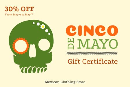 Designvorlage Cinco de Mayo Celebration with Skulls für Gift Certificate