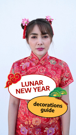 Plantilla de diseño de Promoción de la guía de decoraciones del Año Nuevo Lunar TikTok Video 
