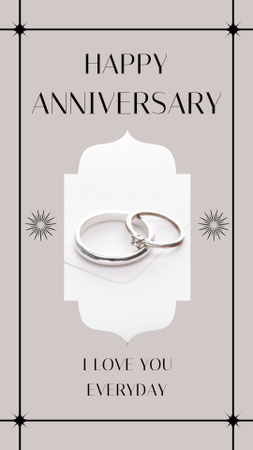 Wedding Anniversary Greeting Card with Rings Instagram Story Design Template